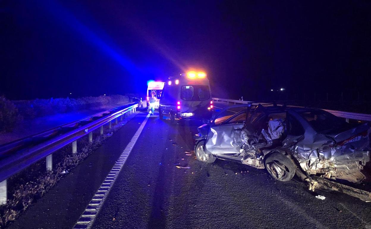 Estado en el que quedó uno de los vehículos implicados 