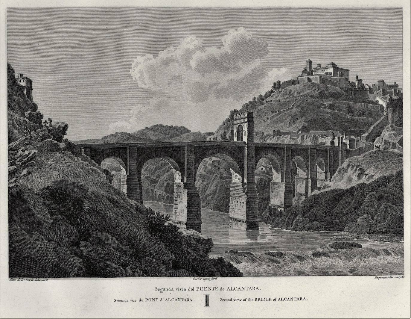 Otro grabado del puente de Alcántara.
