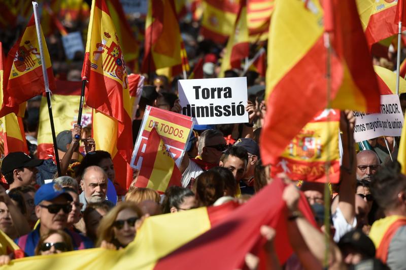 Fotos: Masiva marcha en Barcelona por la unidad de España