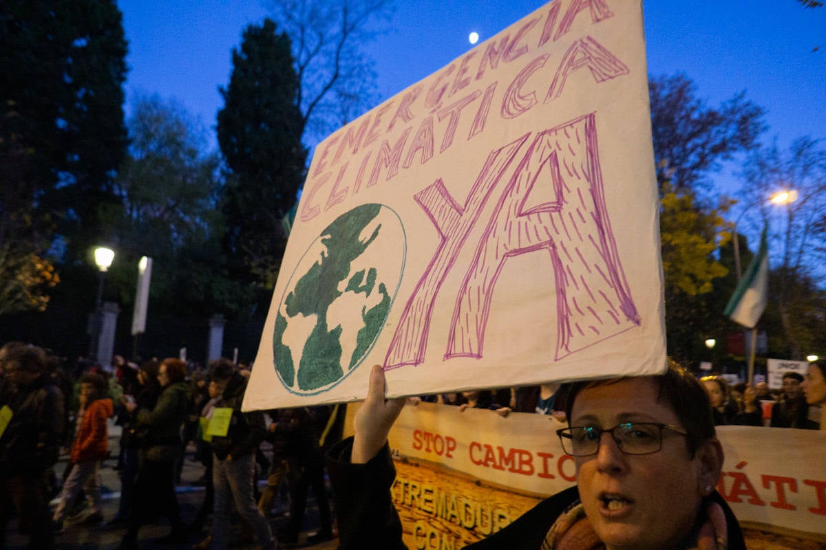 Fotos: Participantes extremeños en la marcha por el clima celebrada en Madrid