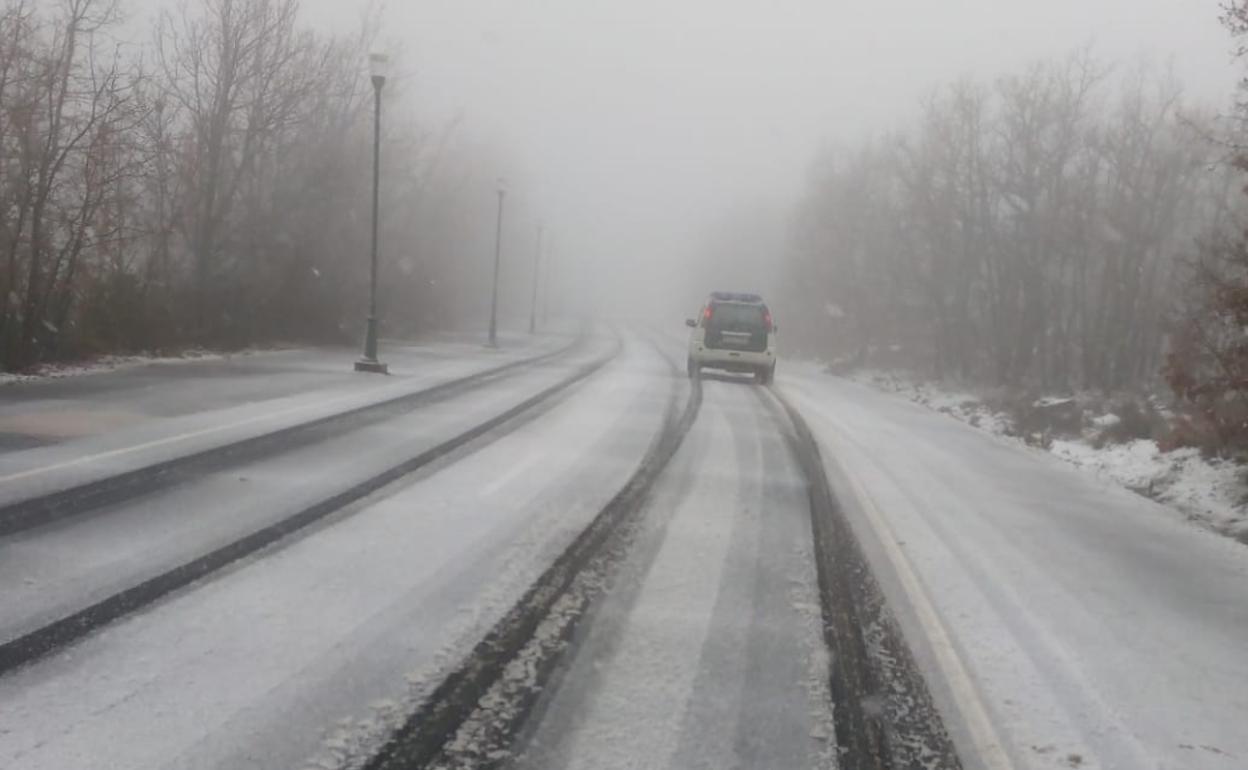 Nevada en la salida de Piornal:: HOY