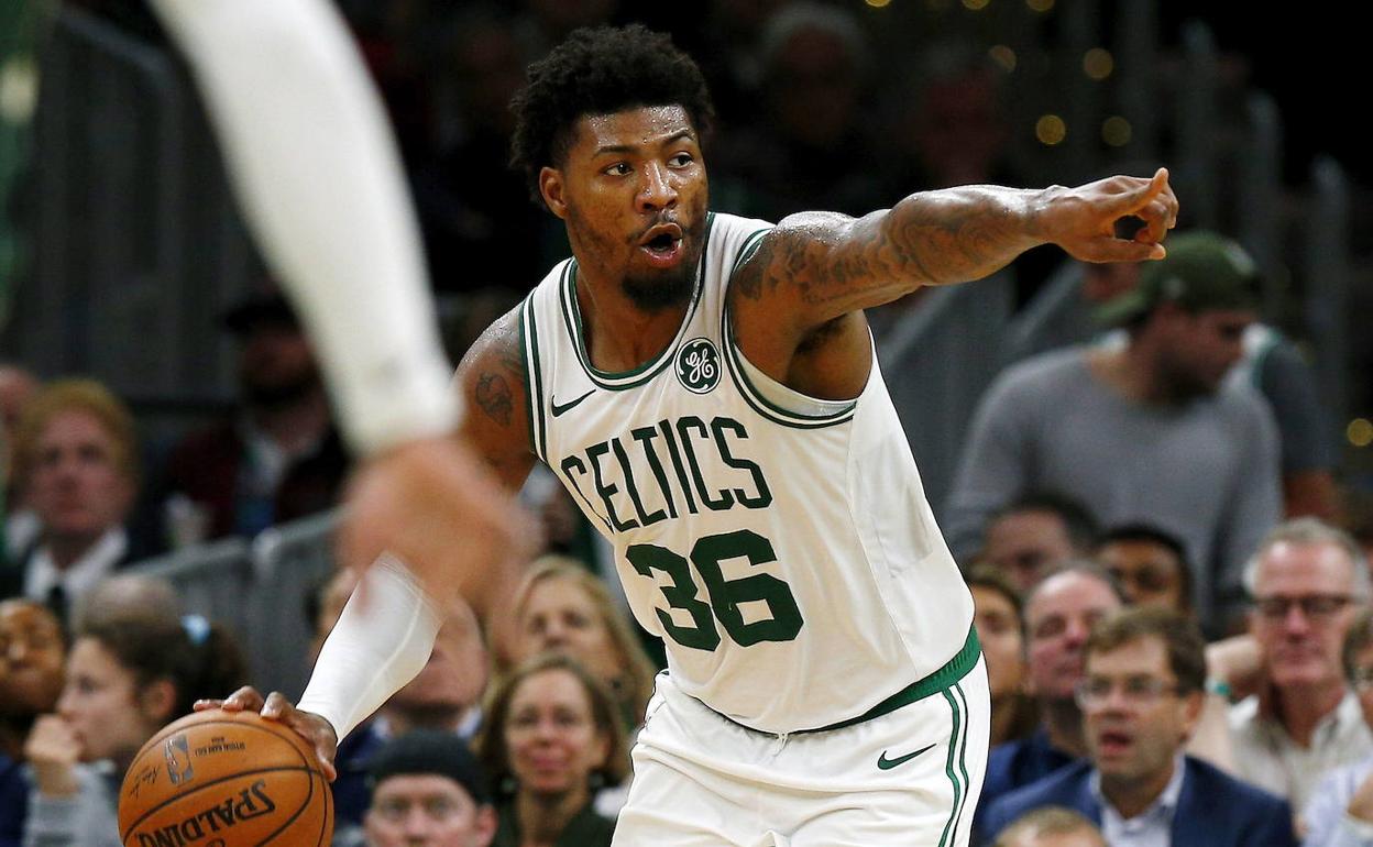 Marcus Smart, durante un partido de los Celtics. 