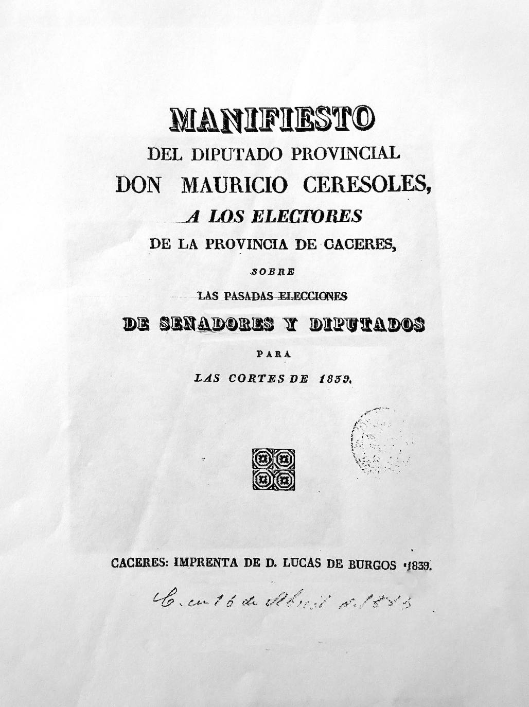 El manuscrito publicado por el doctor Ceresoles