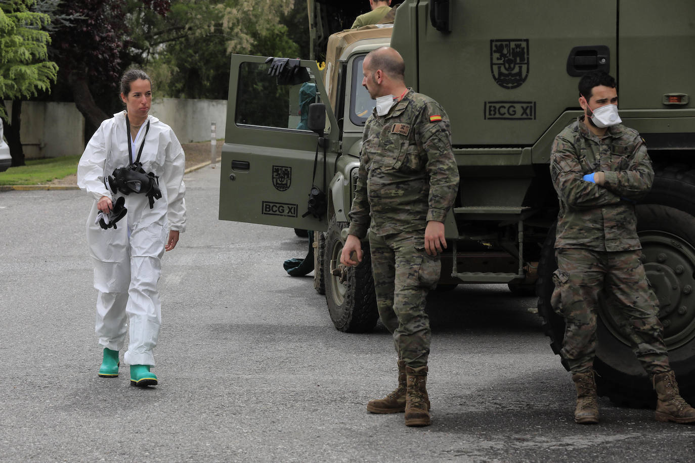 El Ejército vuelve a desinfectar la Residencia Asistida de Cáceres
