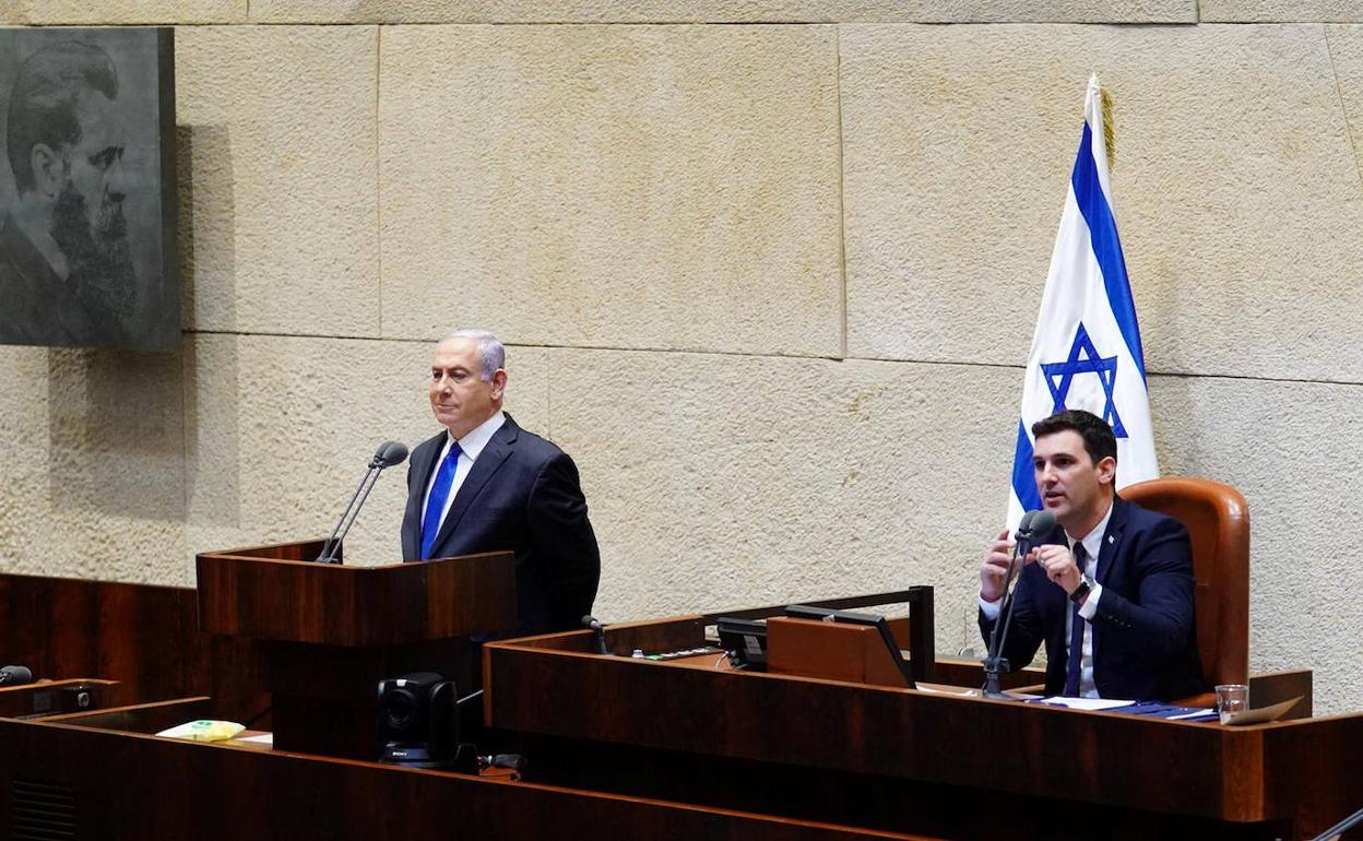 Benjamín Netanyahu, durante su discurso. 