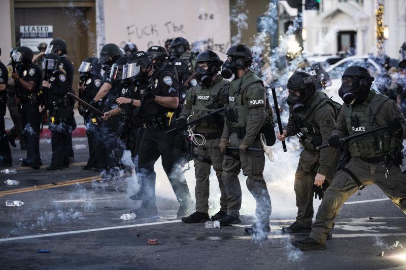 Las zonas adineradas de Beverly Hills también fueron testigo de los disturbios en EE UU. 