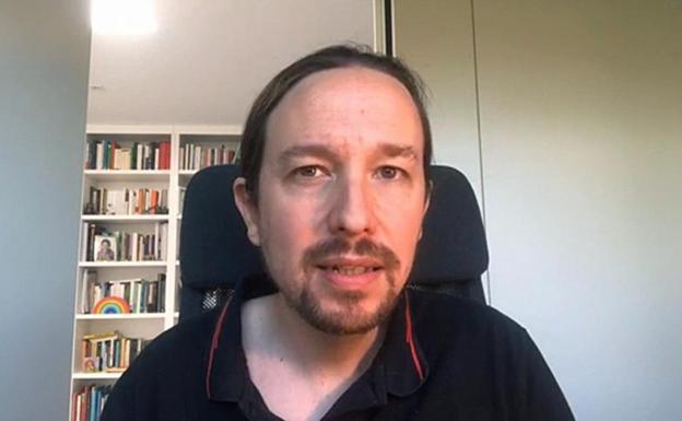 Pablo Iglesias interviene por videoconferencia en el Consejo Ciudadano de Podemos.