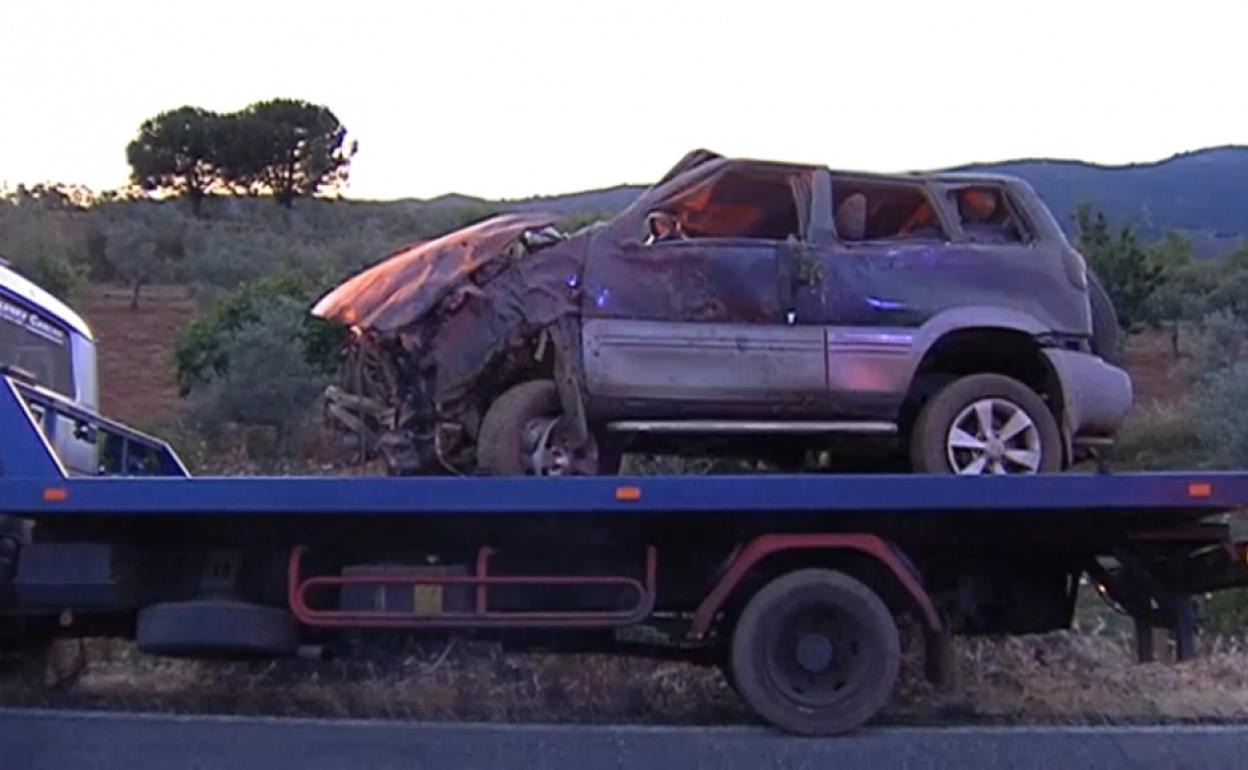 Así quedó el vehículo todoterreno tras el accidente.
