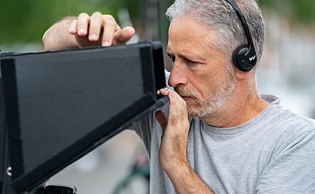 Jon Stewart, durante el rodaje de la película.