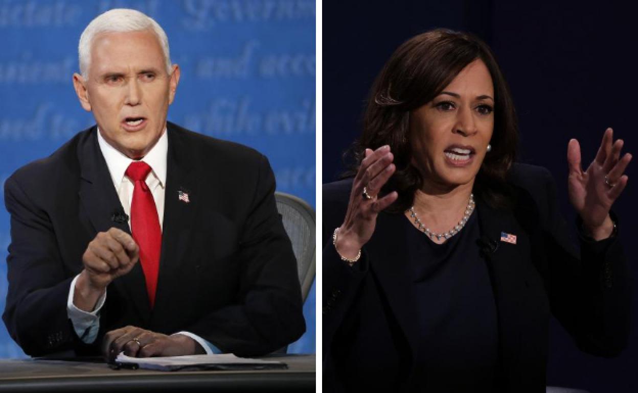 Mike Pence, candidato republicano a la Vicepresidencia, y Kamala Harris, candidata demócrata a la Vicepresidencia de Estado Unidos. 