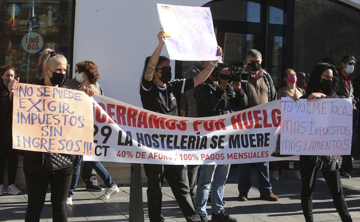 Huelga de la hostelería en Mérida.