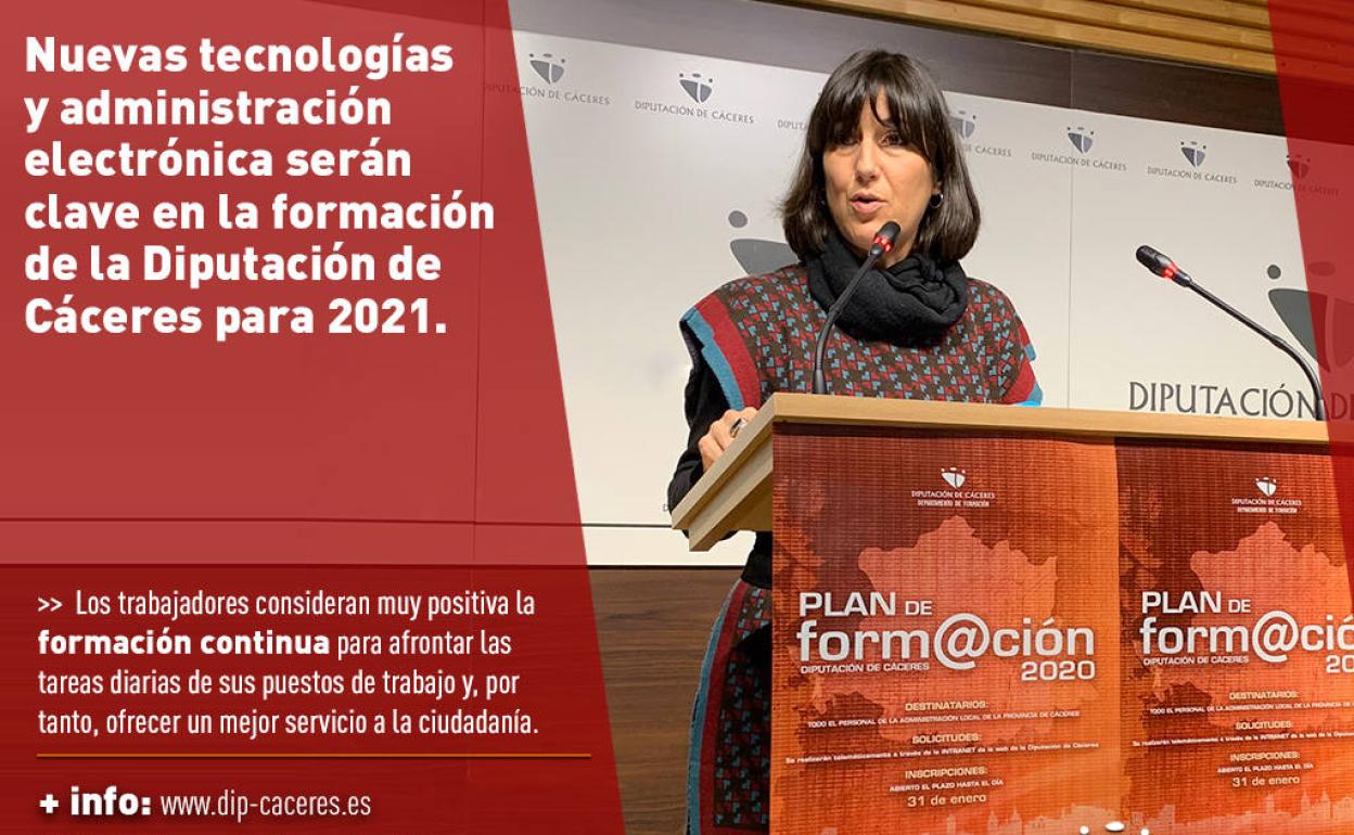 Las nuevas tecnologías y laadministración electrónica serán clave en la formación de la Diputación de Cáceres para 2021