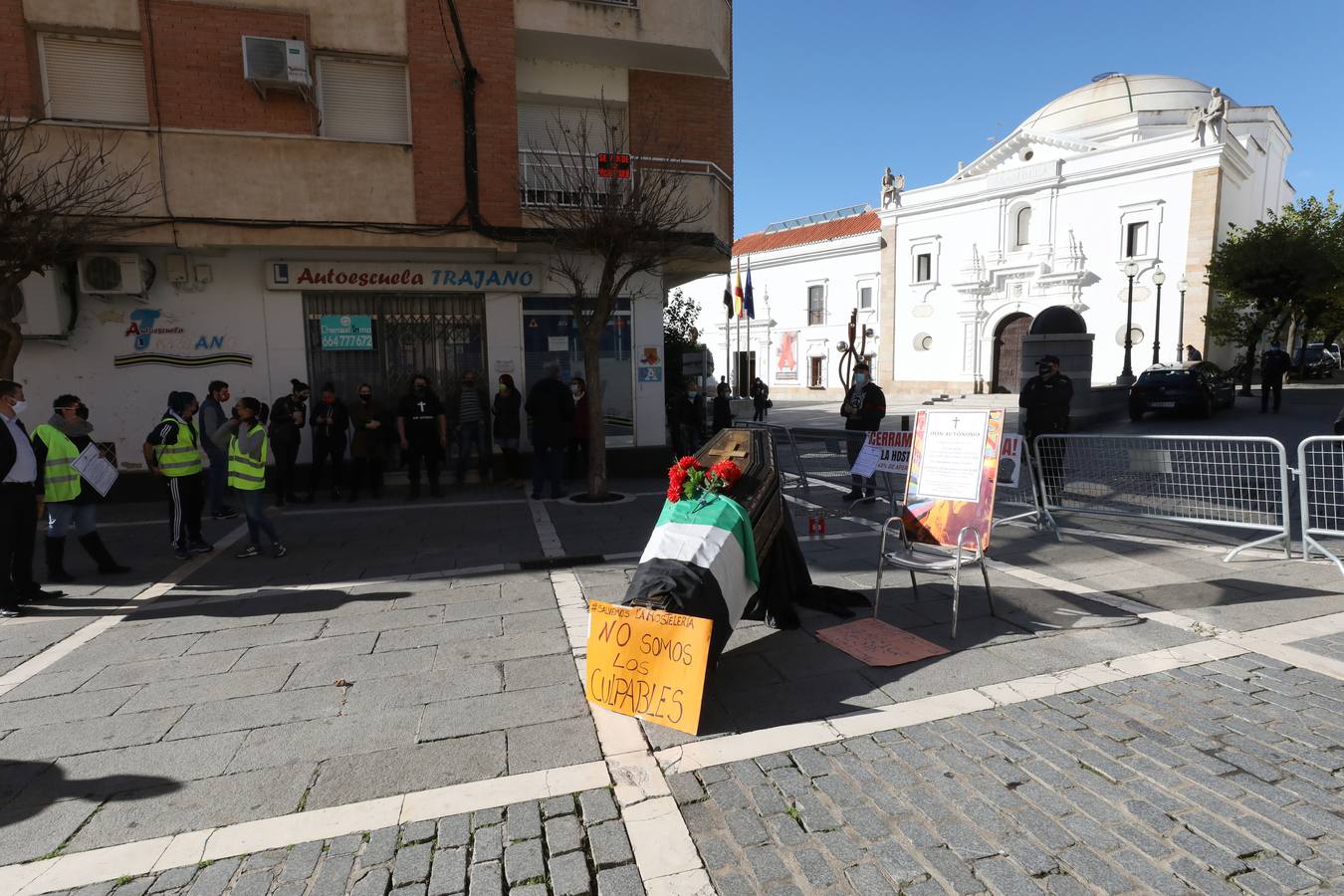 Manifestación de hosteleros en Mérida