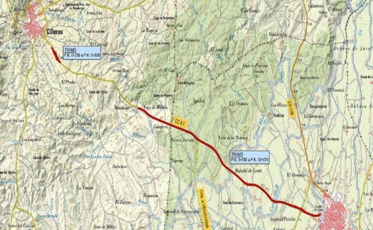 La institución mejorará el firme en este tramo de la CC-3.1. 