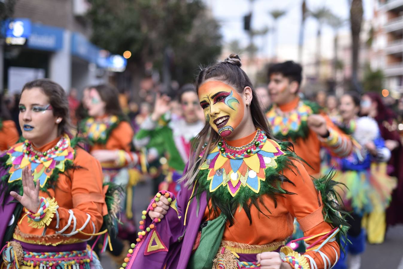 Desfile de comparsa en la fuiesta de las Candelas, 2018