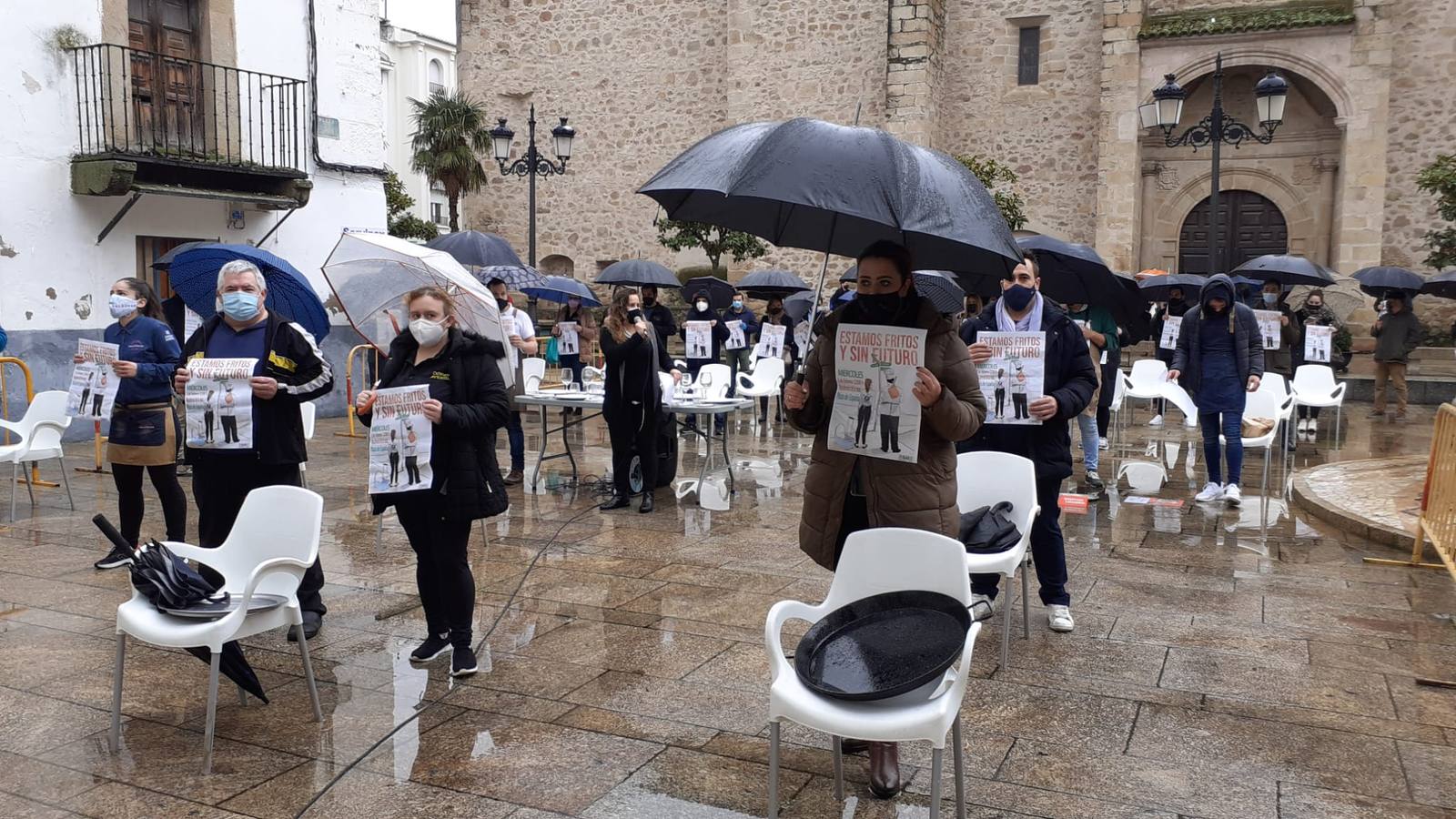 Concentración de hosteleros en Navalmoral de la Mata