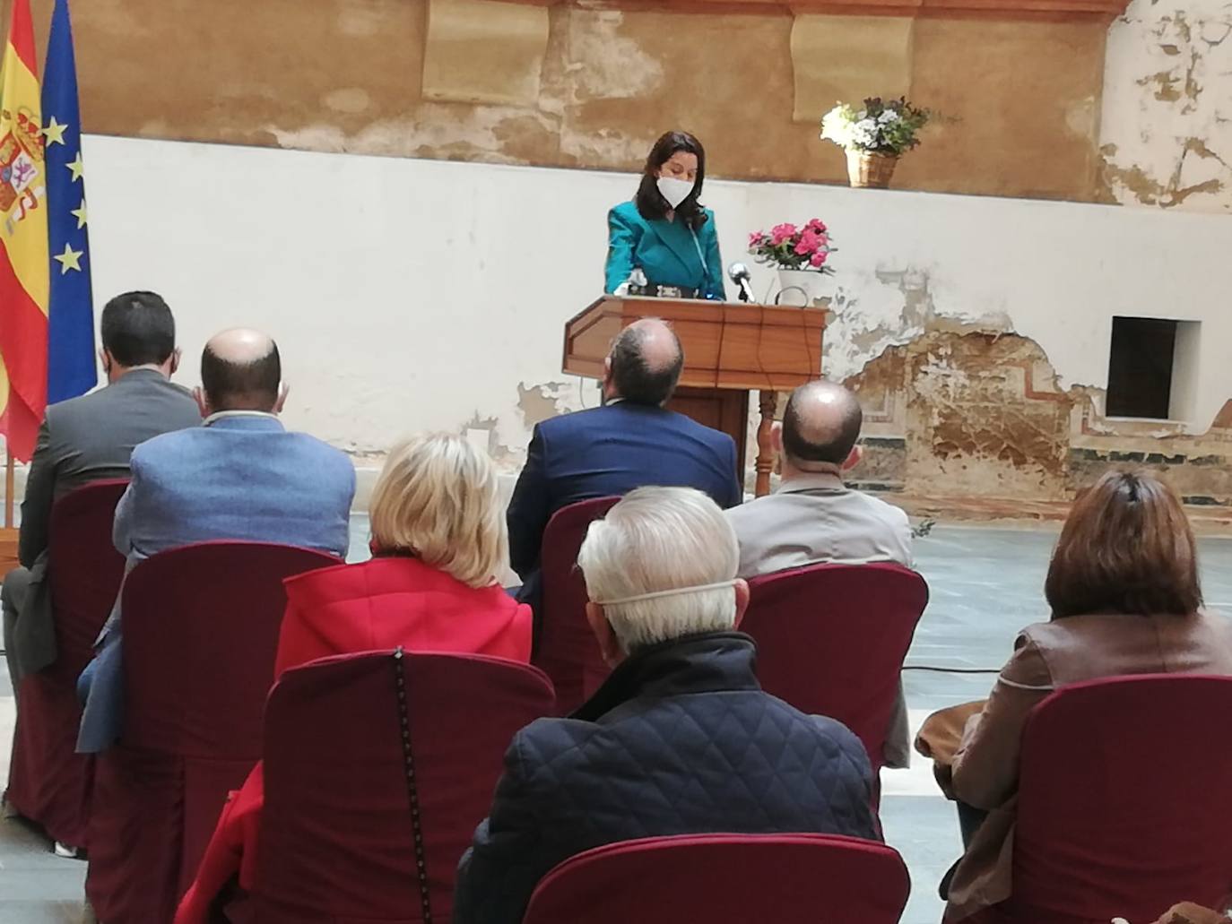 Momento de la intervención de Tina Rodríguez en el acto de inauguración