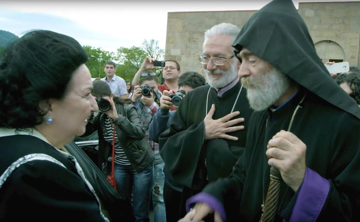 La soprano catalana Montserrat Caballé durante una de sus estancias en Armenia. 