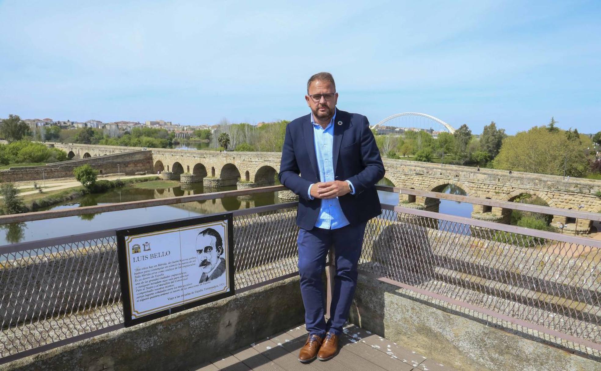 Antonio Rodríguez Osuna, este jueves e n la Alcazaba de Mérida.
