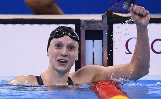 La nadadora estadounidense Katie Ledecky. 