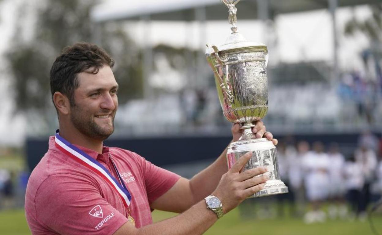 Jon Rahm celebra la victoria. 