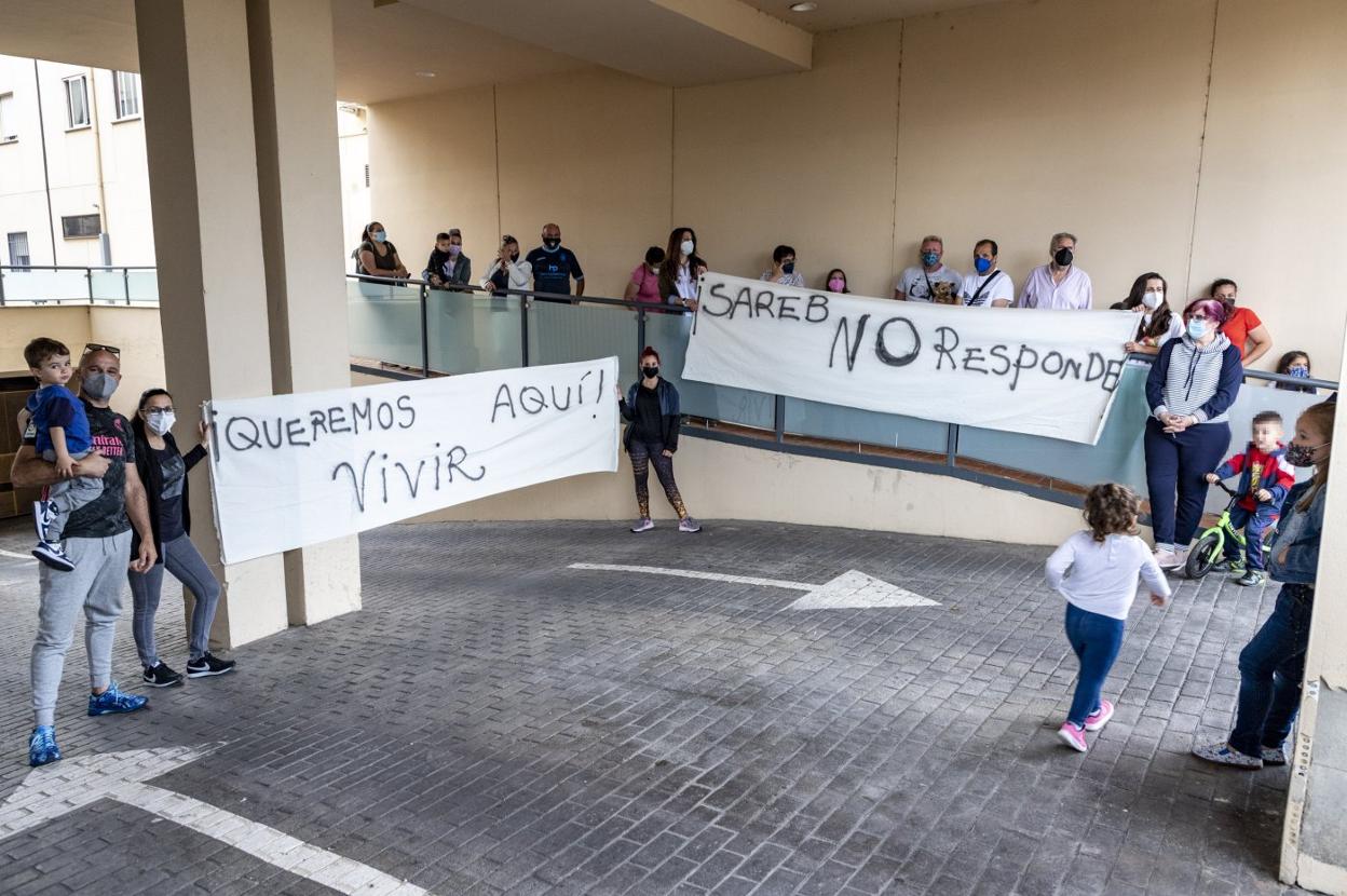 Protesta llevada a cabo por los vecinos afectados. 