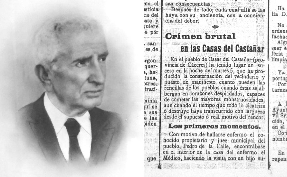 José Ibarrola y un recorte de prensa sobre el suceso. 