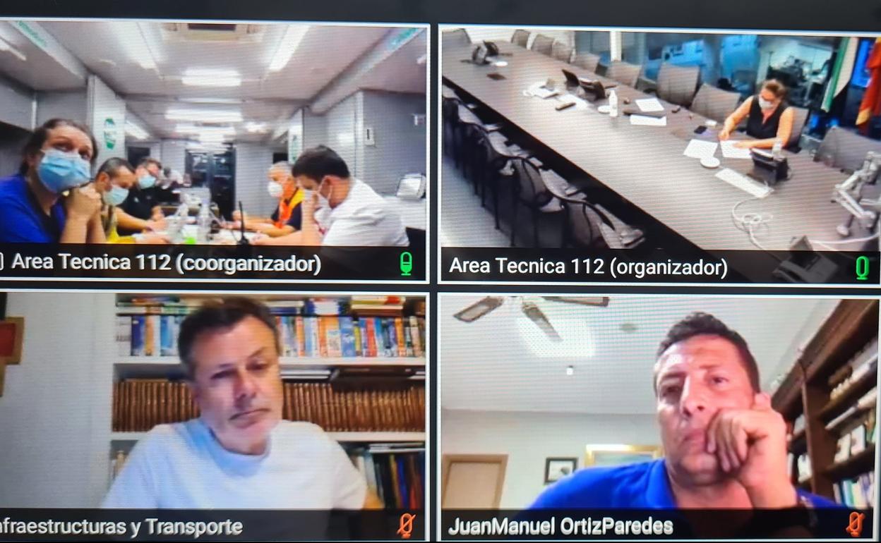 Reunión telemática mantenida durante la madrugada de este jueves por el Centro de Coordinación Operativo Integrado.