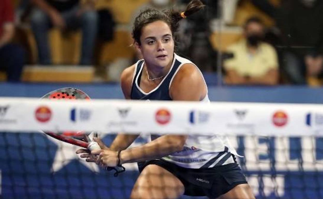 Paula Josemaría durante su partido de cuartos de final en Lugo. 