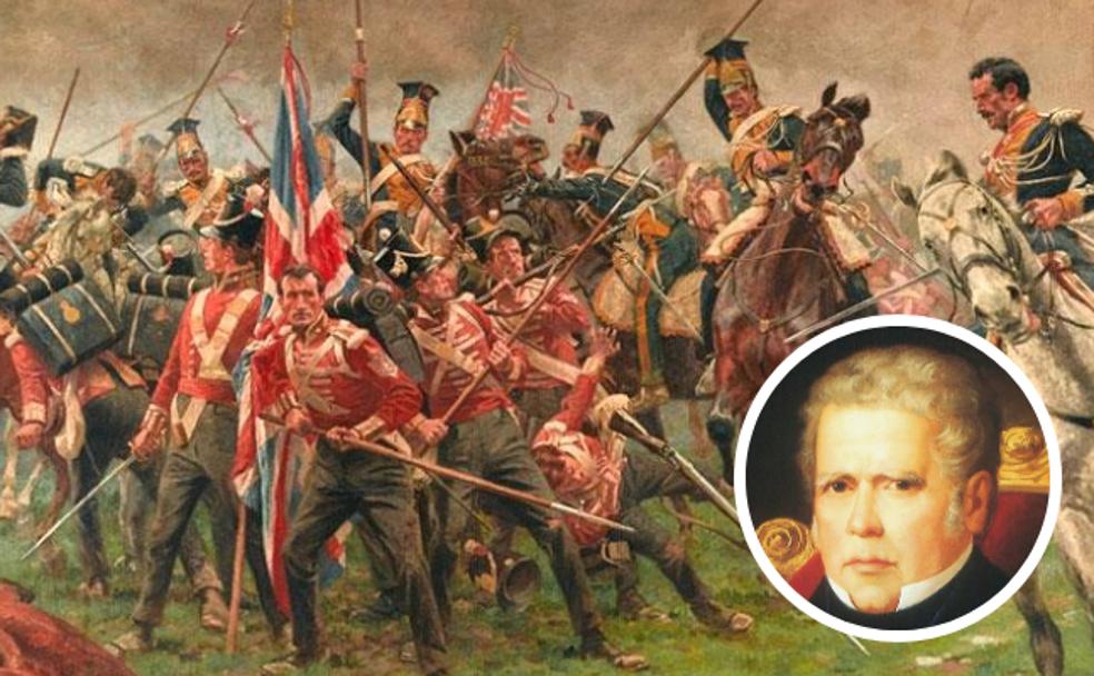 Batalla de La Albuera. En detalle, retrato de Álvaro Gómez Becerra.