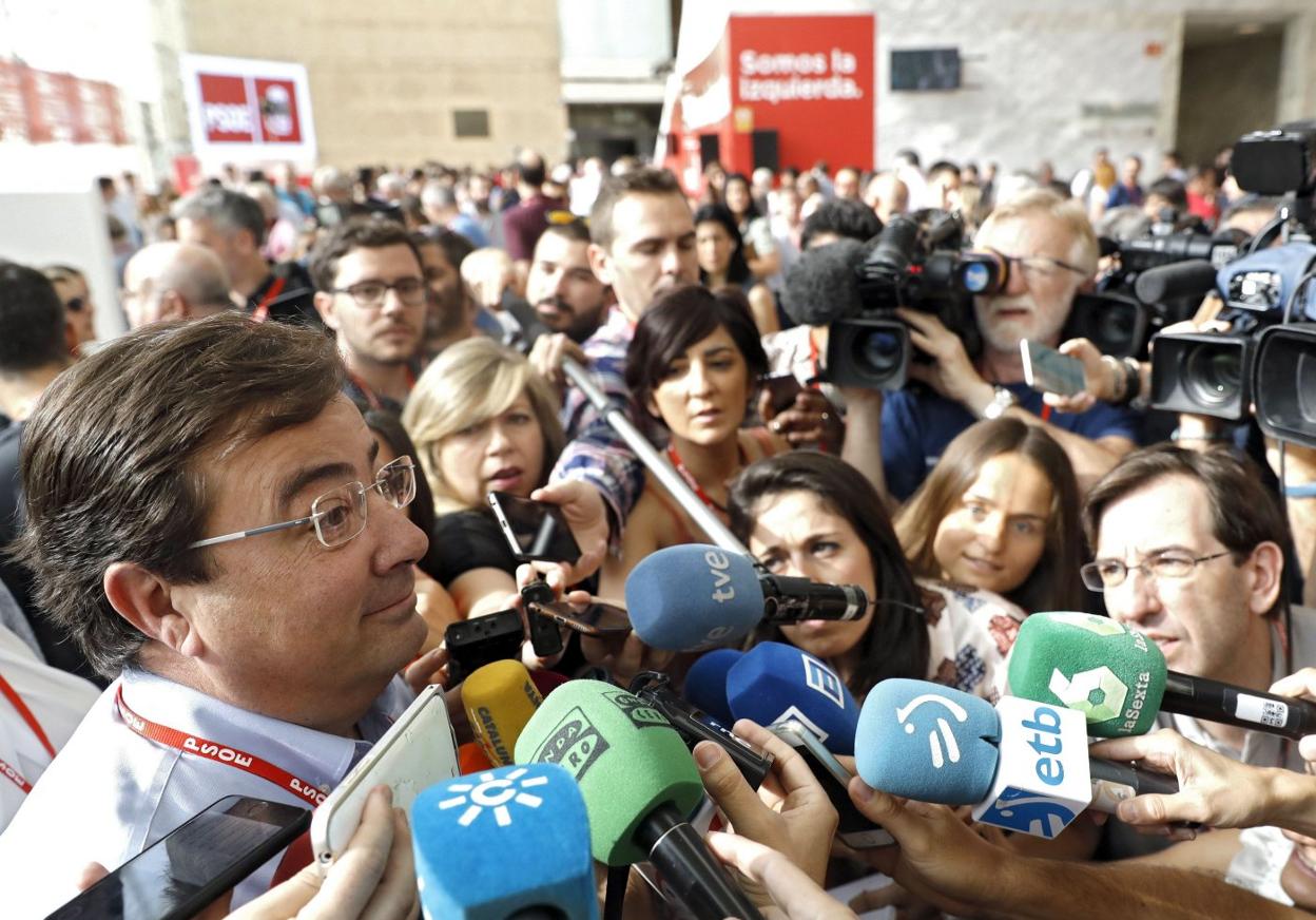 Fernández Vara el pasado fin de semana durante el congreso federal del PSOE en Valencia. 