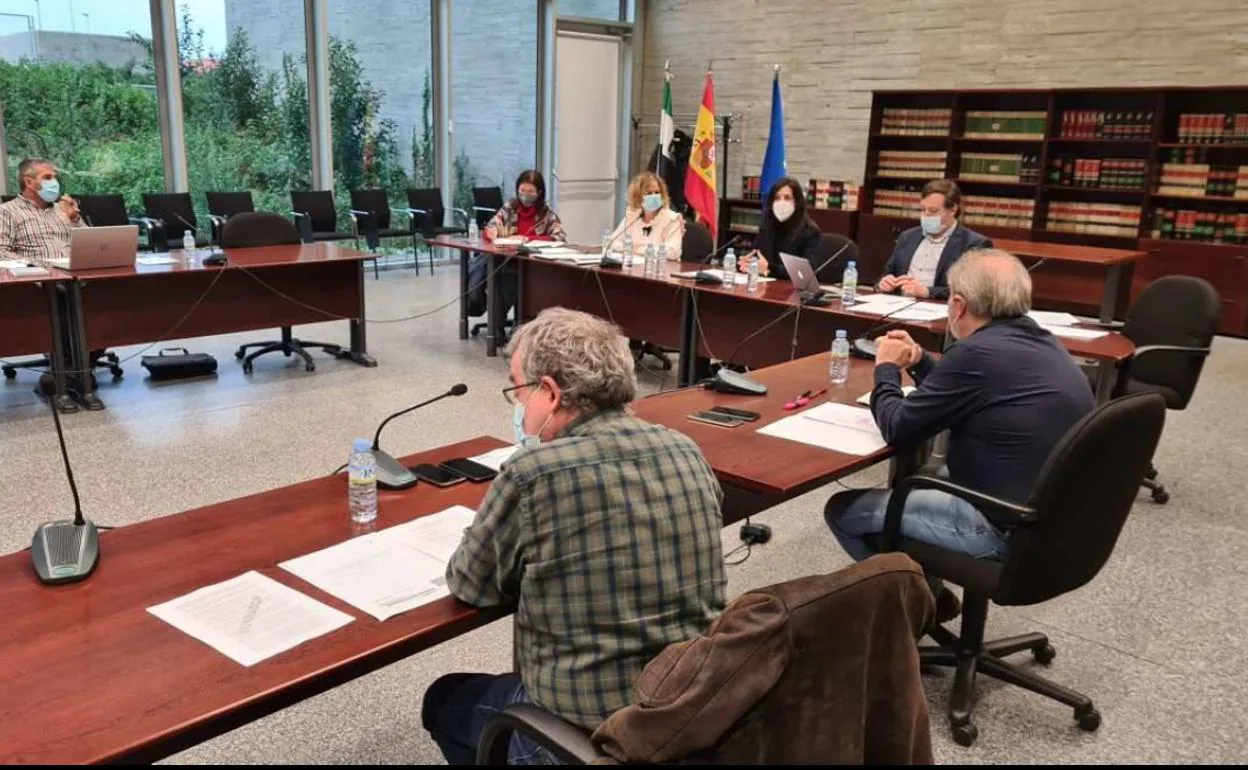 Imagen de la reunión esta mañana en la Consejería de Educación de la mesa sectorial en la que se ha aprobado la convocatoria de oposiciones de maestros para el próximo año. 