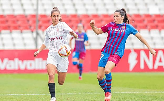 La atacante extremeña, durante un duelo ante el Barcelona. 