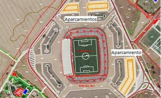 Las 350 plazas estarán divididas en tres solares, que aparecen en color naranja en el gráfico superior. 