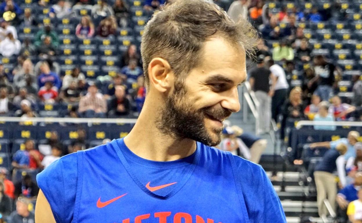 Calderón, con la camiseta de los Pistons de Detroit. 