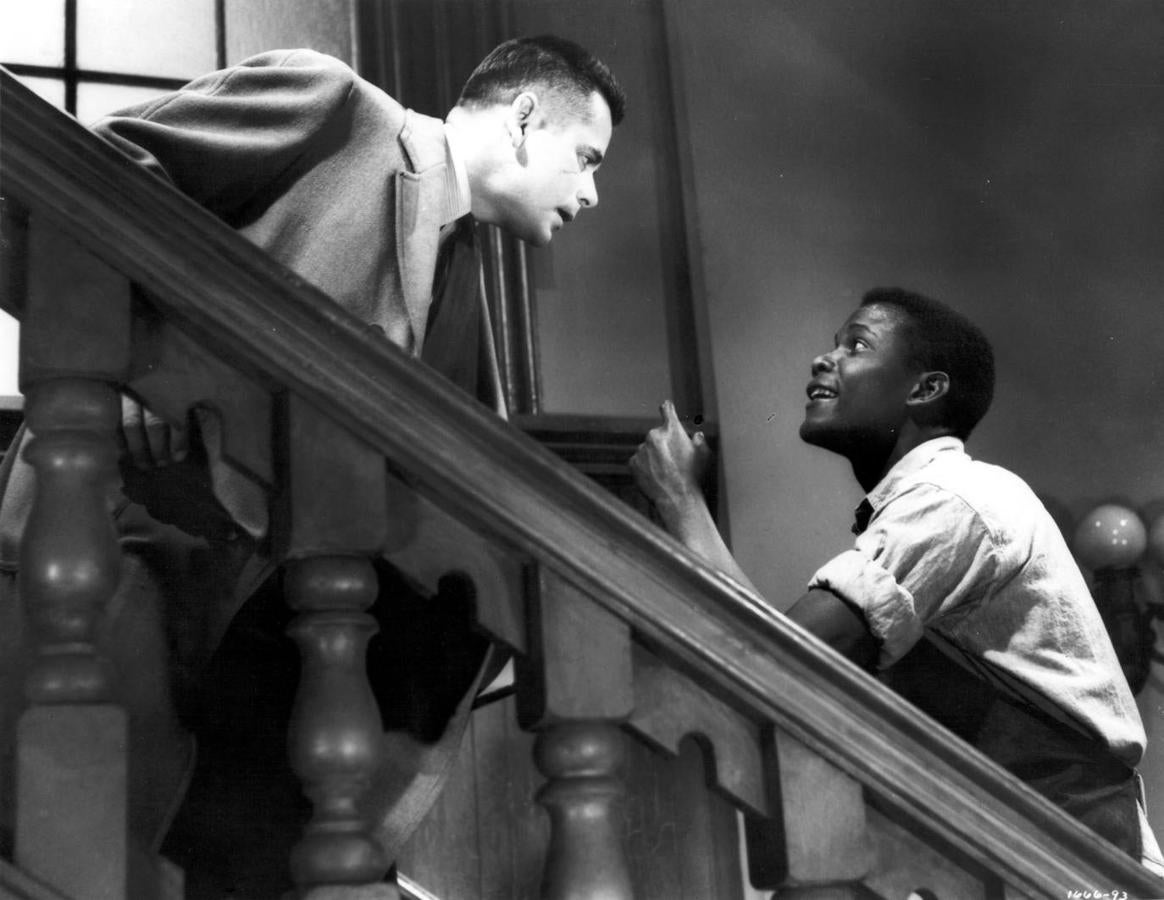 Con Glenn Ford en 'Semillas de Maldad', película de 1957. 