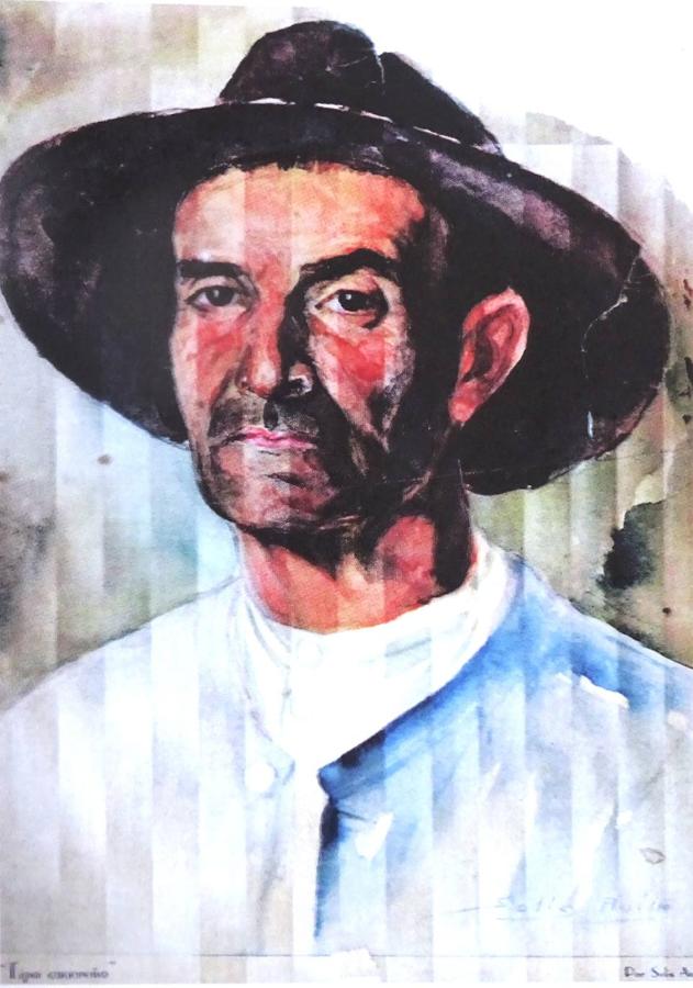 'Tipo cacereño'. Publicado en ABC hacia el año 1940, representa al vecino de Garciaz, Lucas Caña.