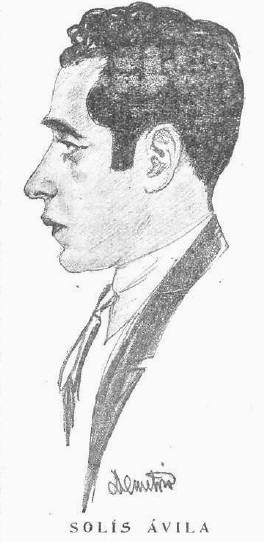 Retrato de Solís Ávila hecho por Demetrio, publicado en la revista 'Muchas gracias' el 27 de junio de 1925