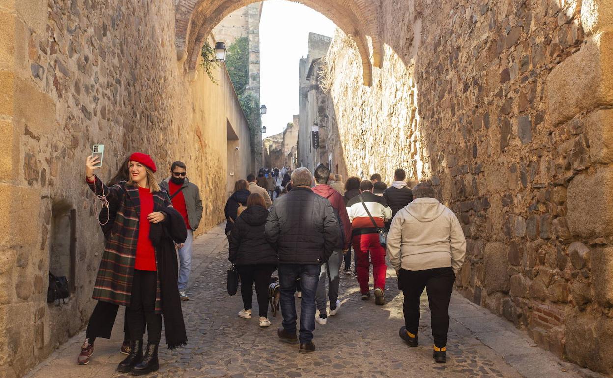 Turistas en la parte antigua durante el puente de diciembre. 