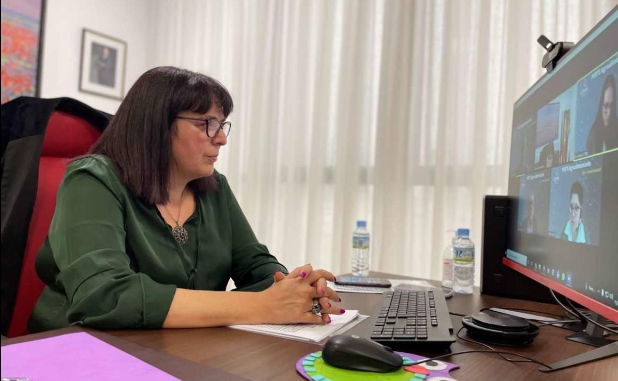 La consejera de Agricultura, durante su intervención en la Jornada Competitividad del Sector Agroalimentario de CTAEX.