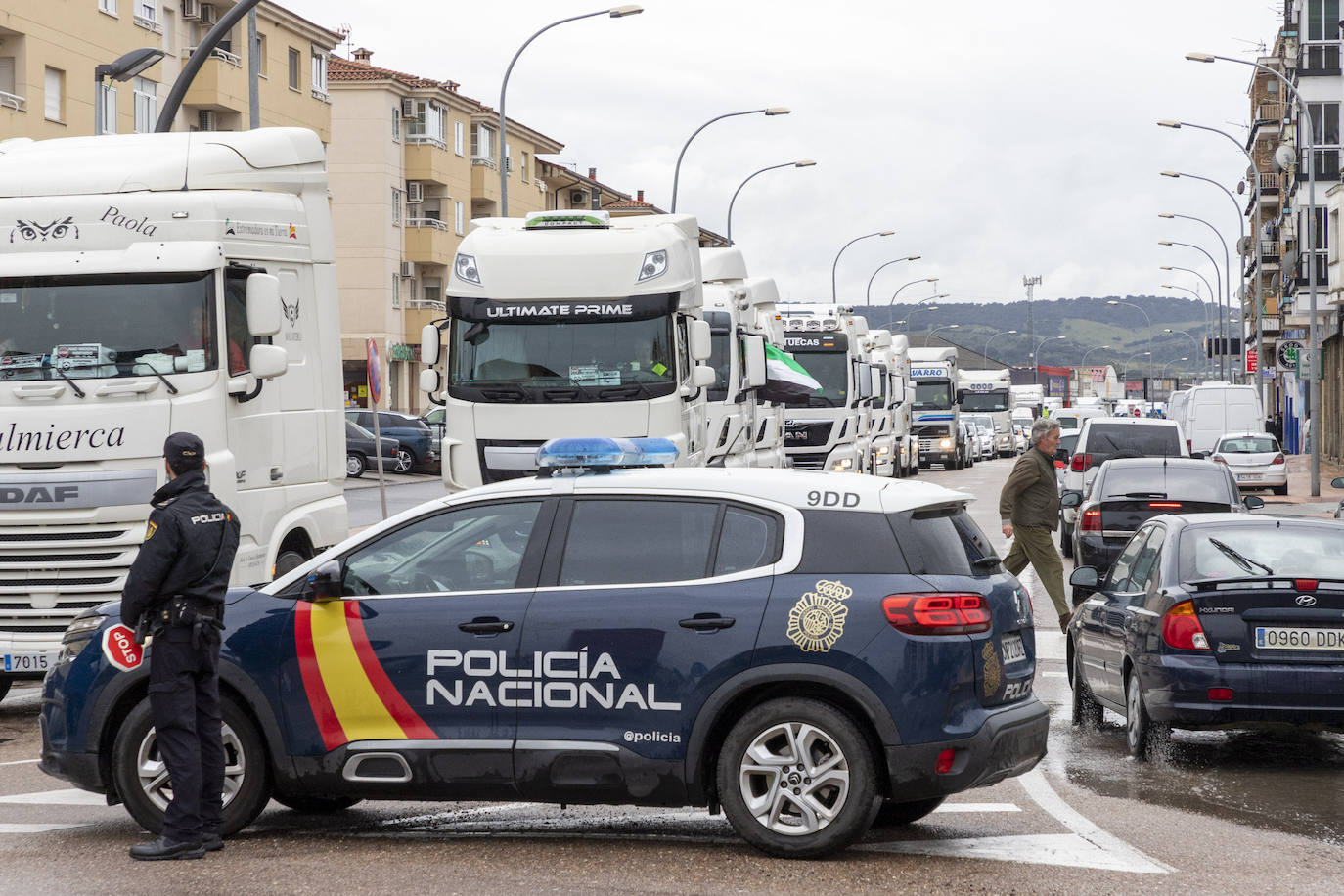 Protestas de transportistas en Plasencia