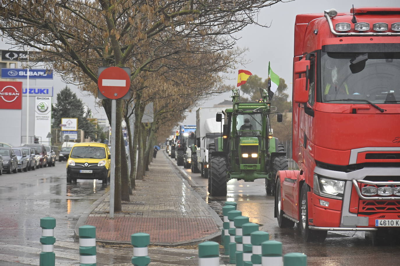 Protestas de transportistas en Badajoz