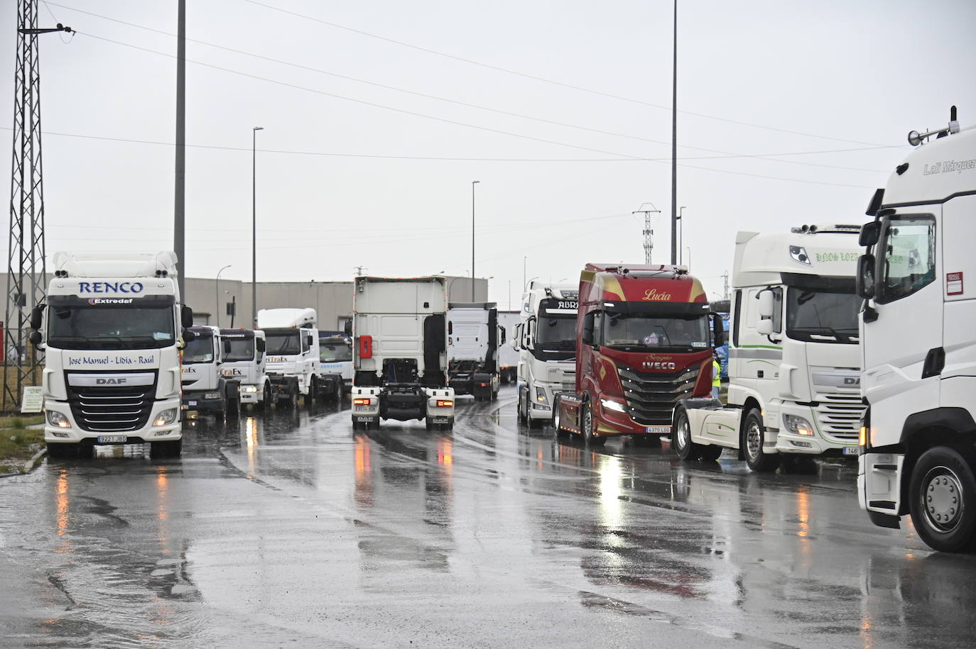 Protestas de transportistas en Badajoz