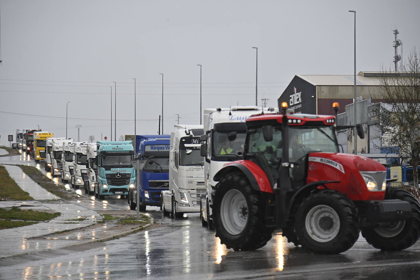 Protestas de transportistas en Badajoz