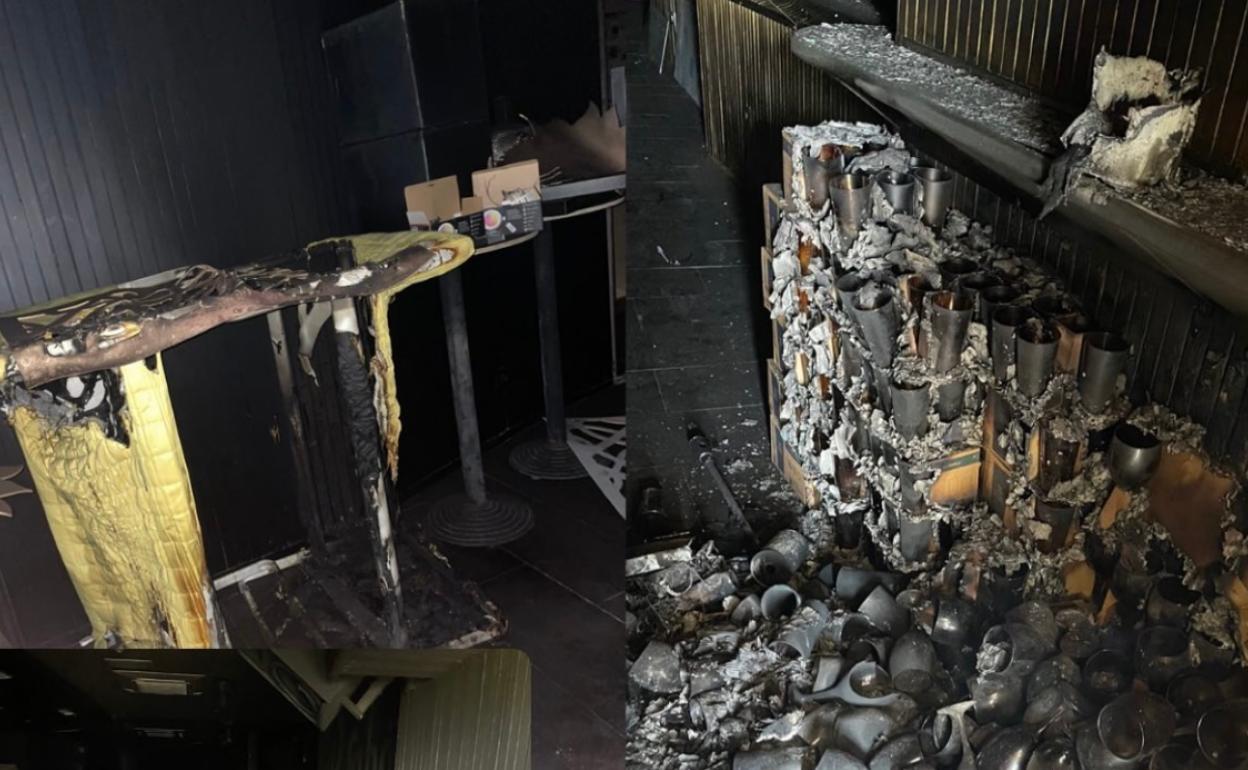 Imágenes de cómo ha quedado el local de la Urbanización Guadiana por dentro. 