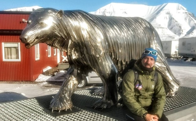 José Trejo esta mañana en Longyearbyen (capital del Svalbard)