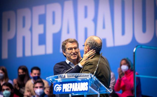 Feijóo y Monago, en el acto celebrado en Mérida el pasado marzo. 