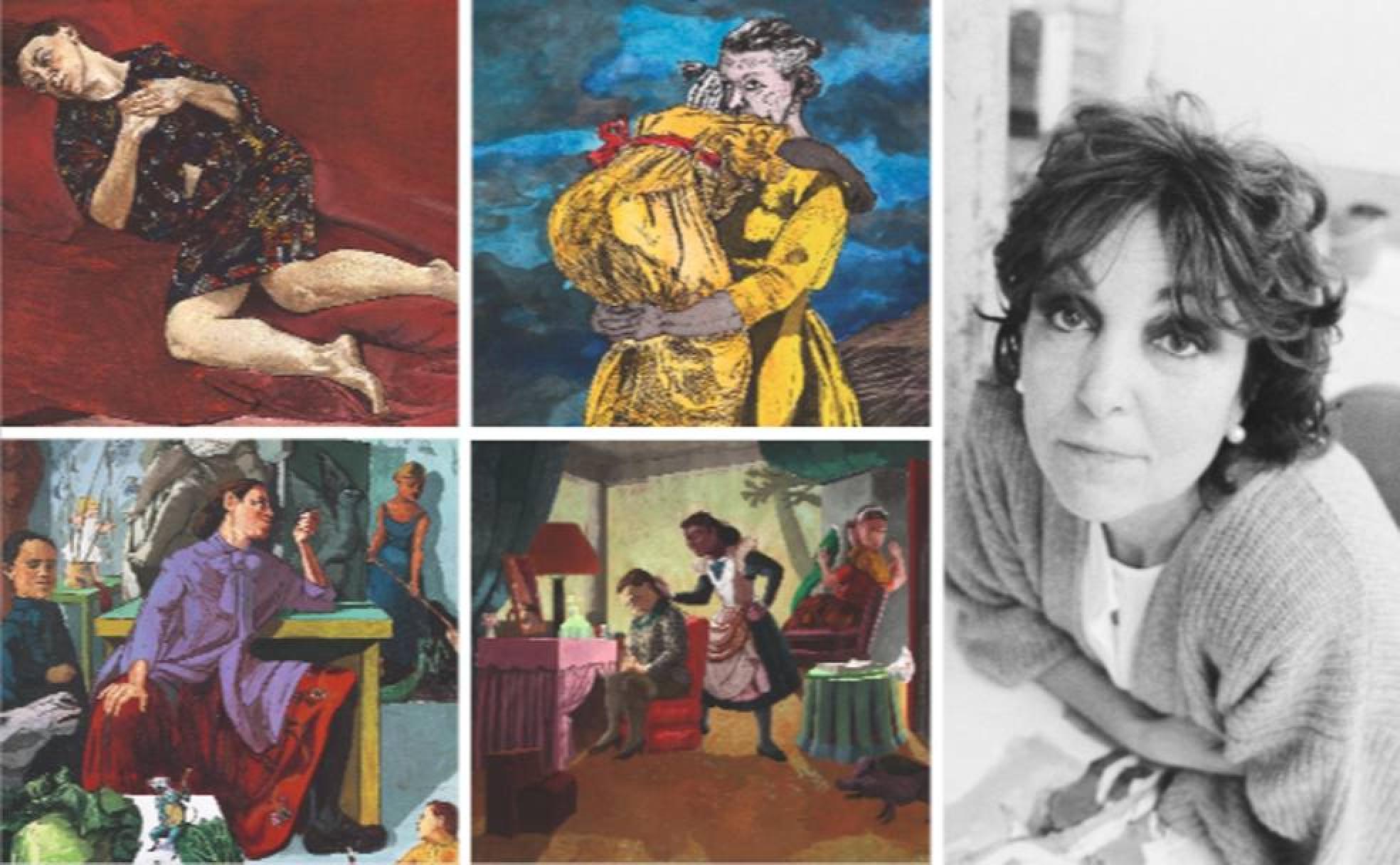 La artista Paula Rego, junto a algunas de sus obras que forman parte de la exposición programada por el Museo Picasso Málaga. 