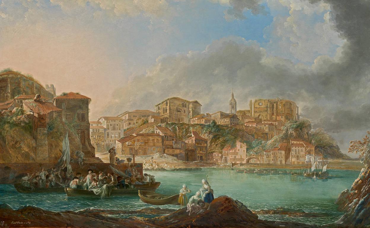 'Vista de Bermeo' de Luis Paret. Óleo sobre cobre, del Museo de Bellas Artes de Bilbao. 