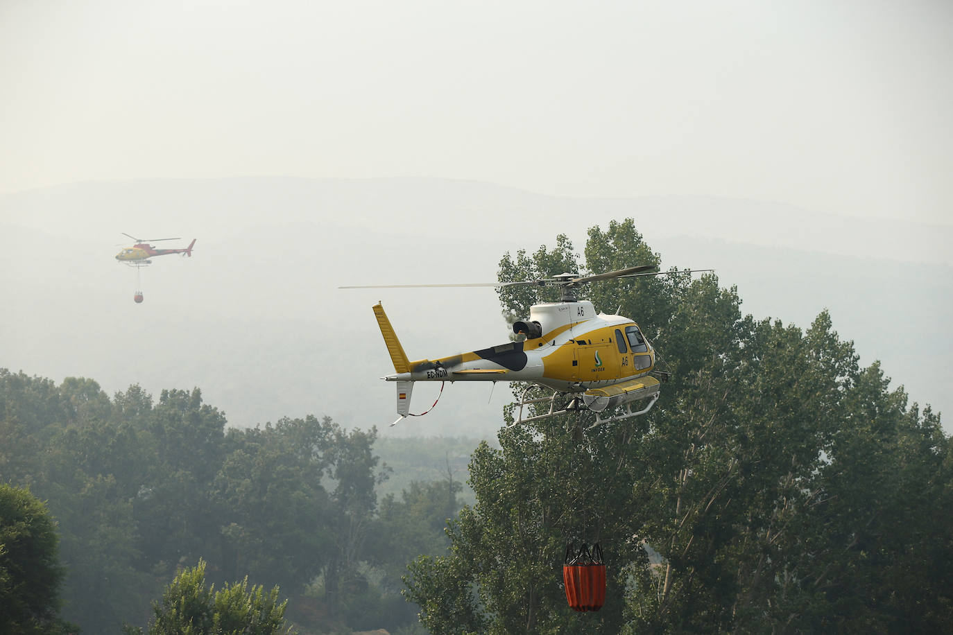 Fotos: Las imágenes del incendio en el Jerte este domingo